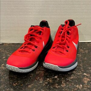 Nike Red and White Performance Basketball Sneakers Size 9.5